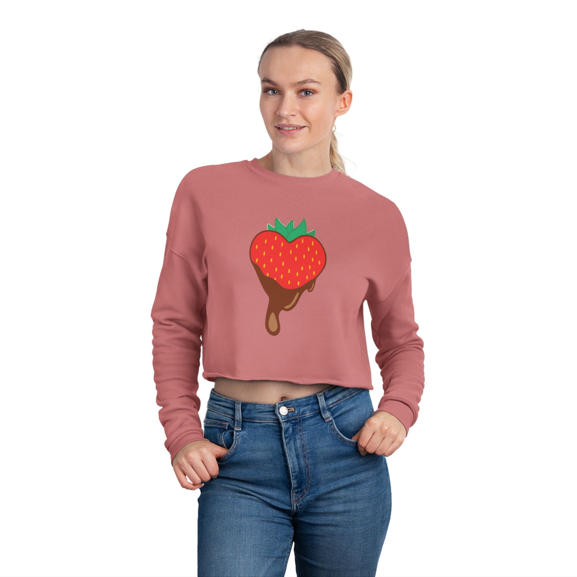 Cropped Sweatshirt - Chocolate Covered Strawberry