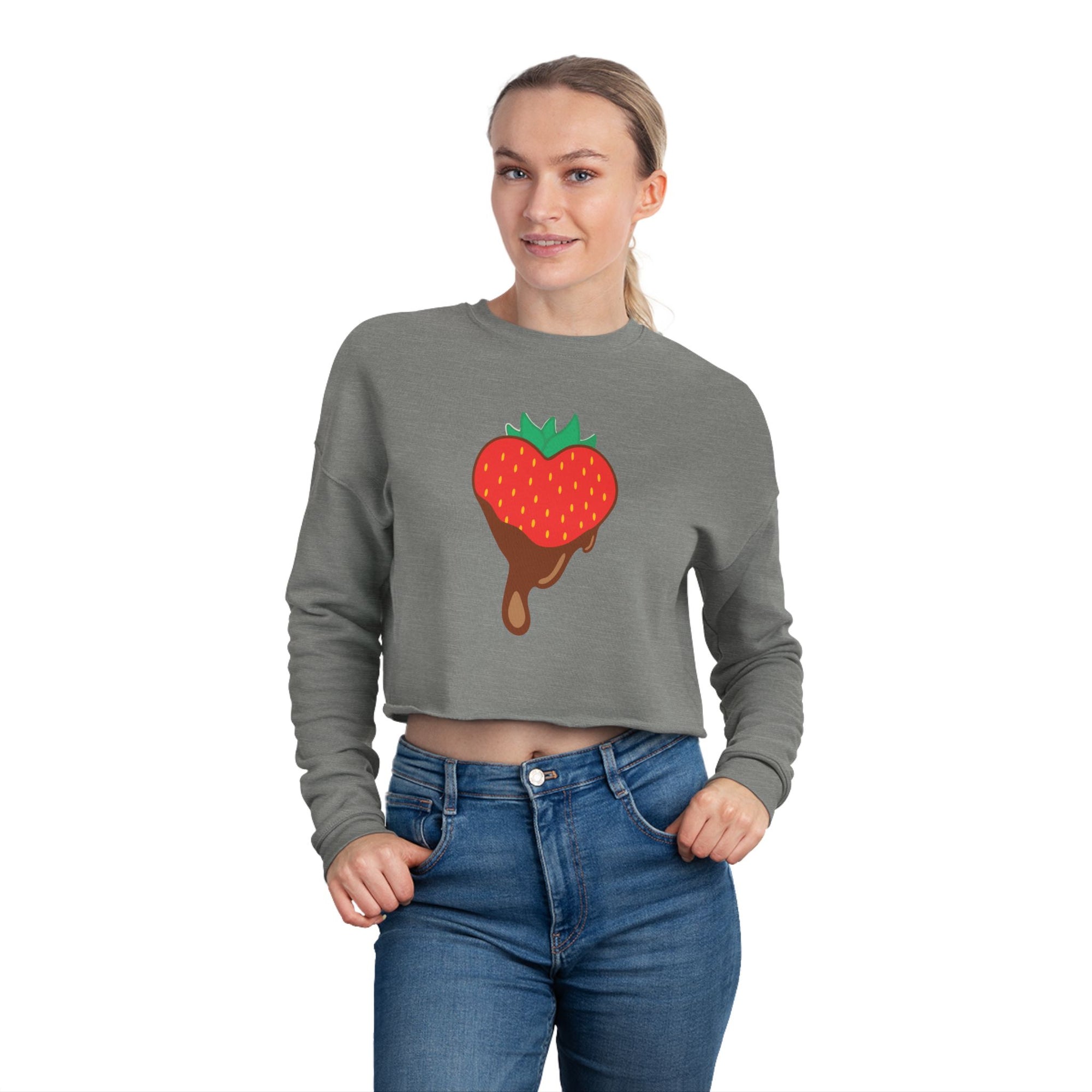 Cropped Sweatshirt - Chocolate Covered Strawberry