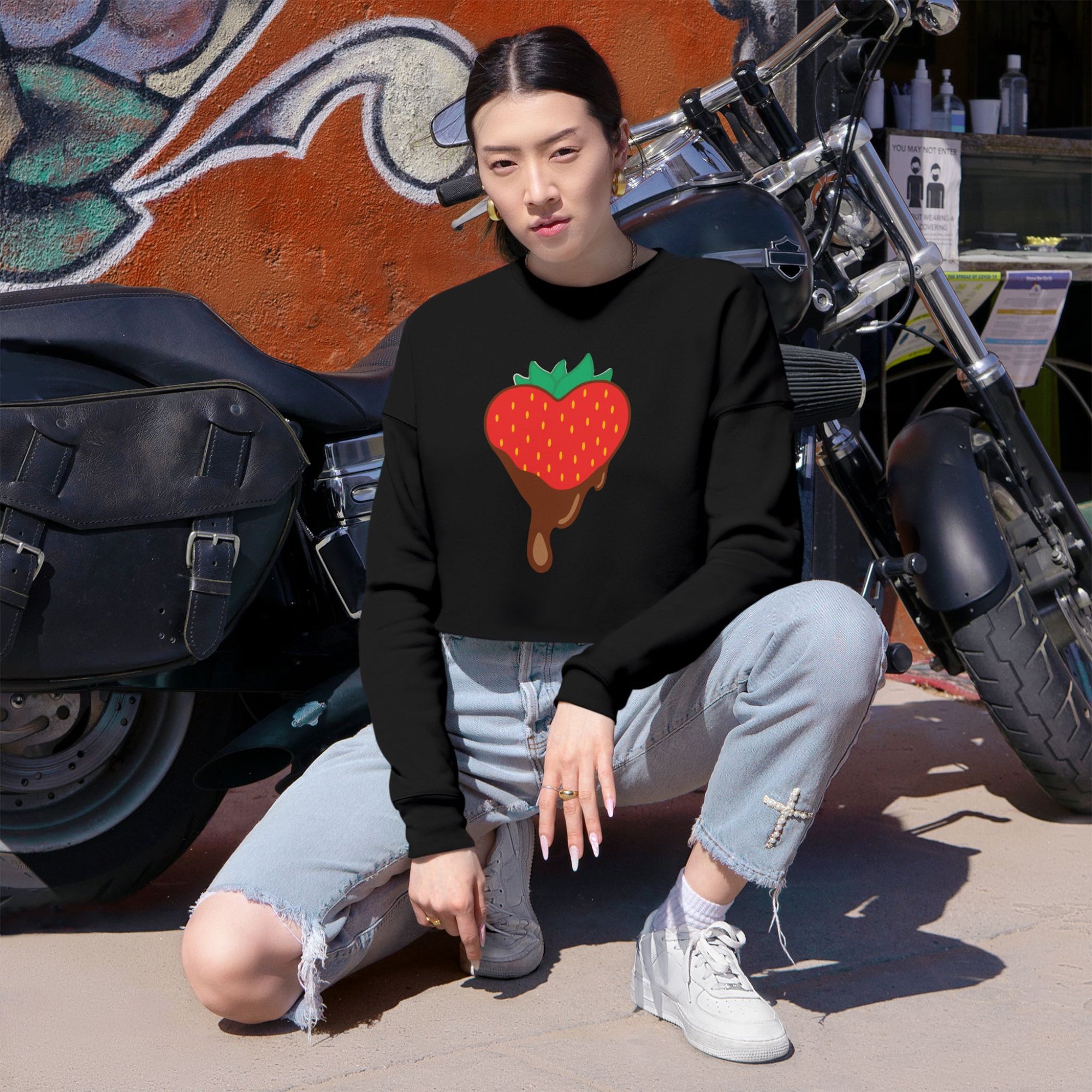 Cropped Sweatshirt - Chocolate Covered Strawberry